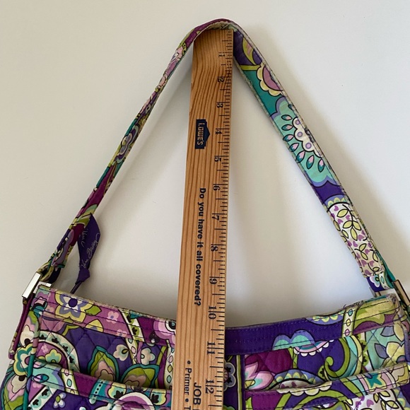 Vera Bradley Paisley Print Purse Zippered Closure Purple and Teal - Picture 3 of 16